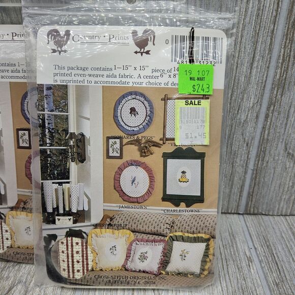 Lot of 5 Country Prints 15x15 14 Count Aida Cloth Victorian Hearts Chesterfield - Picture 4 of 5